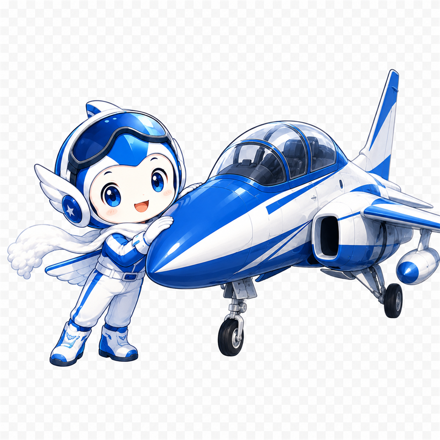 防府航空祭の案内役として使うパルとブルーインパルス風の機体